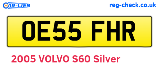 OE55FHR are the vehicle registration plates.