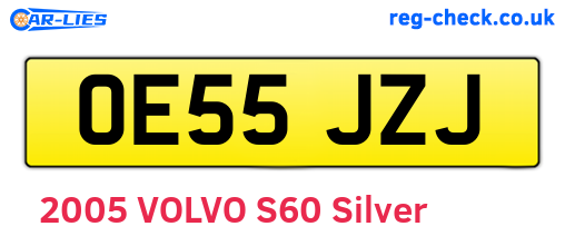 OE55JZJ are the vehicle registration plates.