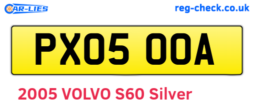 PX05OOA are the vehicle registration plates.