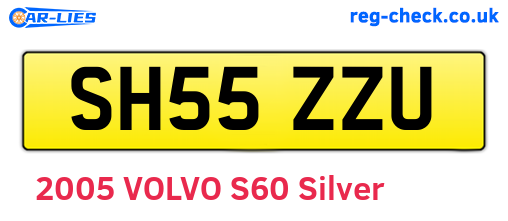 SH55ZZU are the vehicle registration plates.