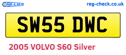 SW55DWC are the vehicle registration plates.