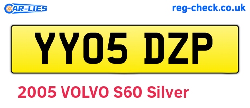 YY05DZP are the vehicle registration plates.