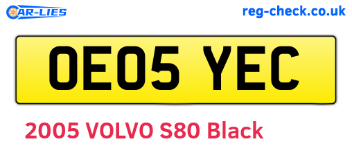 OE05YEC are the vehicle registration plates.
