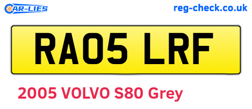 RA05LRF are the vehicle registration plates.