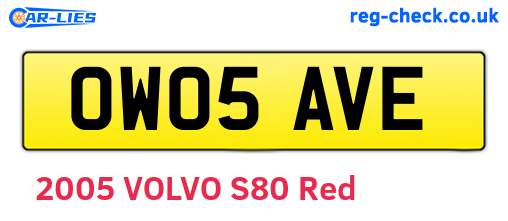 OW05AVE are the vehicle registration plates.