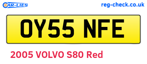OY55NFE are the vehicle registration plates.