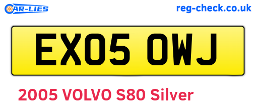EX05OWJ are the vehicle registration plates.