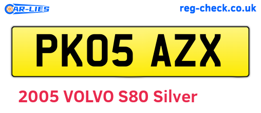 PK05AZX are the vehicle registration plates.