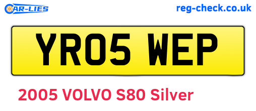 YR05WEP are the vehicle registration plates.