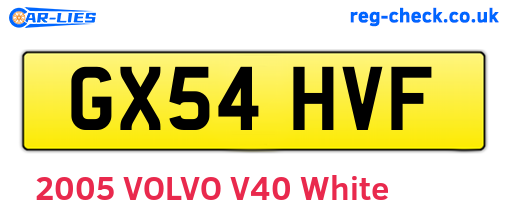 GX54HVF are the vehicle registration plates.