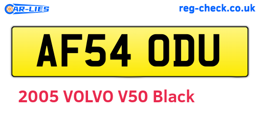AF54ODU are the vehicle registration plates.