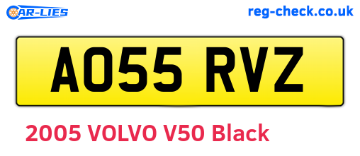 AO55RVZ are the vehicle registration plates.