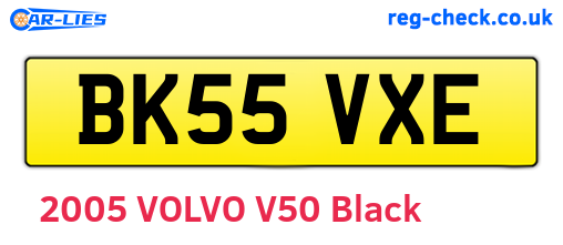 BK55VXE are the vehicle registration plates.