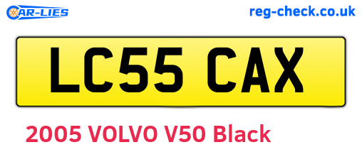 LC55CAX are the vehicle registration plates.
