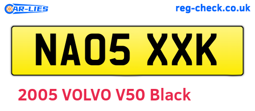 NA05XXK are the vehicle registration plates.