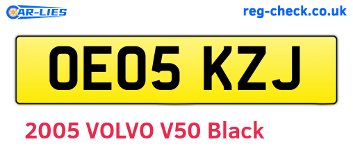 OE05KZJ are the vehicle registration plates.