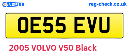 OE55EVU are the vehicle registration plates.