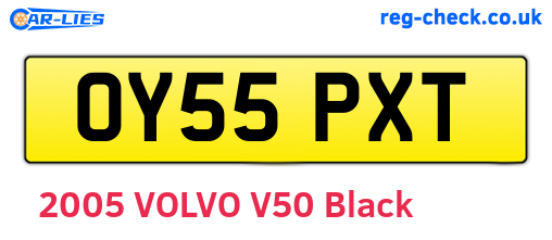 OY55PXT are the vehicle registration plates.
