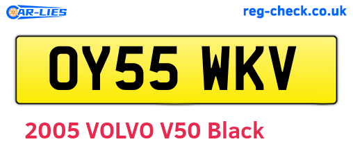 OY55WKV are the vehicle registration plates.