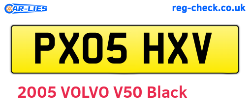 PX05HXV are the vehicle registration plates.