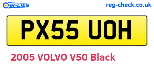 PX55UOH are the vehicle registration plates.