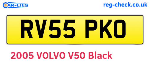 RV55PKO are the vehicle registration plates.