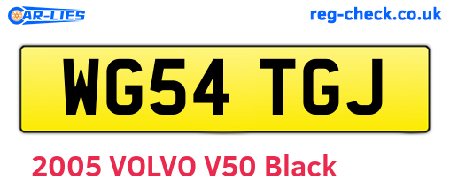 WG54TGJ are the vehicle registration plates.
