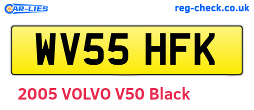 WV55HFK are the vehicle registration plates.