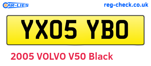 YX05YBO are the vehicle registration plates.