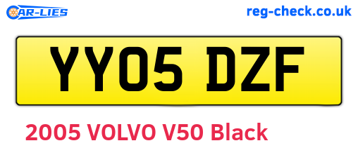 YY05DZF are the vehicle registration plates.
