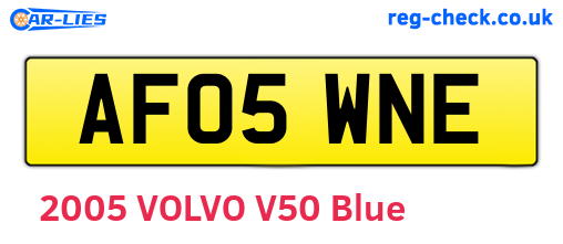 AF05WNE are the vehicle registration plates.
