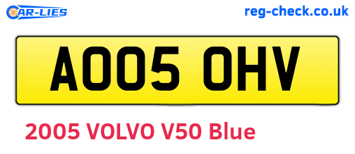 AO05OHV are the vehicle registration plates.