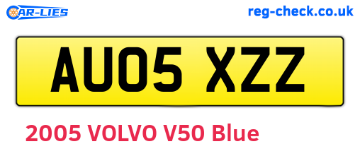 AU05XZZ are the vehicle registration plates.
