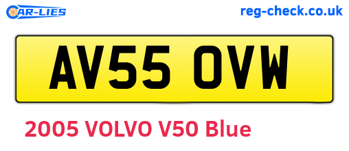 AV55OVW are the vehicle registration plates.
