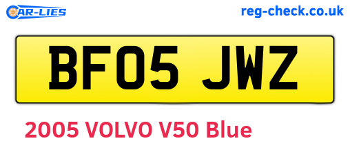 BF05JWZ are the vehicle registration plates.