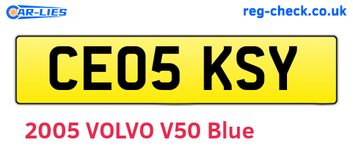 CE05KSY are the vehicle registration plates.