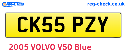 CK55PZY are the vehicle registration plates.