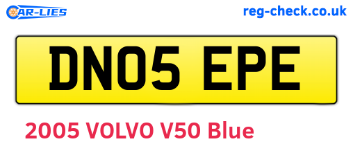 DN05EPE are the vehicle registration plates.