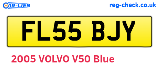 FL55BJY are the vehicle registration plates.