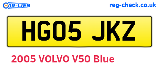 HG05JKZ are the vehicle registration plates.
