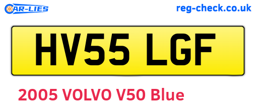 HV55LGF are the vehicle registration plates.