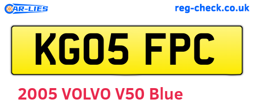 KG05FPC are the vehicle registration plates.