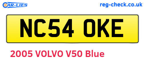 NC54OKE are the vehicle registration plates.