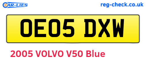 OE05DXW are the vehicle registration plates.