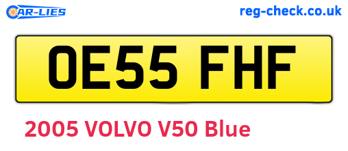 OE55FHF are the vehicle registration plates.