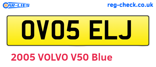 OV05ELJ are the vehicle registration plates.