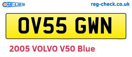 OV55GWN are the vehicle registration plates.