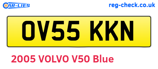 OV55KKN are the vehicle registration plates.