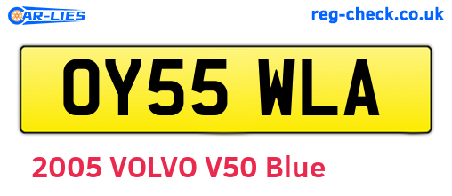 OY55WLA are the vehicle registration plates.