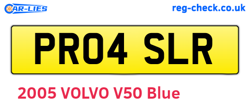 PR04SLR are the vehicle registration plates.
